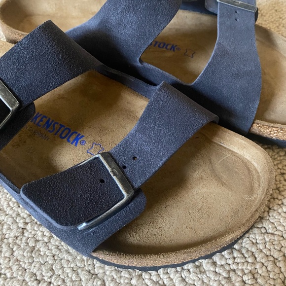 NIB Birkenstock Arizona Velvet Grey - Soft Footbed - Picture 5 of 7